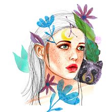 Mi Proyecto del curso: Retrato ilustrado en acuarela . Ilustrație tradițională & Ilustrație digitală de Delia Sepulveda Pizarro - 07.29.2019