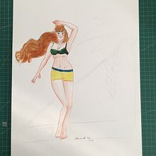 Mi Proyecto del curso: Ilustración de una pin-up con técnicas tradicionales. Un progetto di Pittura di Leonardo Rodríguez Brito - 30.07.2019