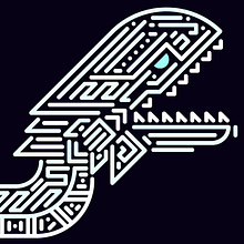 Dragón Blanco de Ojos azules - Blue Eyes White Dragon - 青眼の白龍. Arts, Crafts, Concept Art, Design, Tattoo Design, Traditional illustration, Digital Illustration, and Vector Illustration project by gorgojo - 03.20.2019