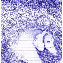 Blue dog. Traditional illustration project by Jose Roberto Escamilla - 08.02.2019
