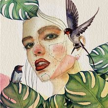 Aguarela . Pencil Drawing, Portrait Drawing, Traditional illustration, and Digital Illustration project by Gabriela - 08.09.2019