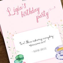 Tea Party Birthday Cards. Graphic Design, and Design project by Mihaela Muntean - 04.04.2017