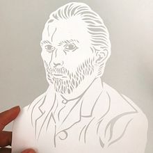 Paper cut retrato · Vincent Willem van Gogh. Design, Papercraft, e Produção audiovisual projeto de Alina Torres - 08.04.2019