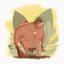 Caveman. Traditional illustration, Digital Illustration, and Vector Illustration project by Viv Campbell - 03.25.2019