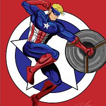 Proyecto del curso: Capitán América con traje altenativo.. Un progetto di Fumetto, Disegno, Design, Character design, Illustrazione tradizionale e Illustrazione vettoriale di Andrés De León - 07.08.2019