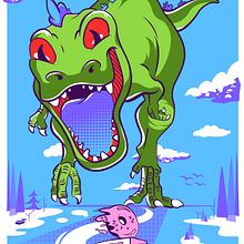 Reptar y rock and roll! . Traditional illustration project by Jefry Rojas - 08.09.2019