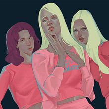 Mean Girls Poster. Desenho de retrato, Desenho realista e Ilustração digital projeto de Coralí Espuña Ribas - 05.05.2019