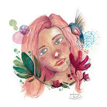 Mi Proyecto del curso: Retrato ilustrado en acuarela. Artistic Drawing, Portrait Drawing, and Watercolor Painting project by Estela López Castro - 08.13.2019