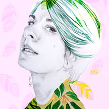 Retrato a grafito, acrílicos y Photoshop.. Fine Arts, Creativit, and Pencil Drawing project by Mina Ortiz - 08.15.2019