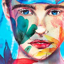 My project in Illustrated Portrait in Watercolour course. Digital Illustration, Drawing, Portrait Drawing, and Watercolor Painting project by marty.goodman - 08.19.2019