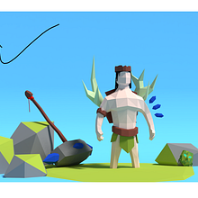 Mi Proyecto del curso: Modelado de personajes low poly para videojuegos . Un proyecto de 3D y Diseño de personajes 3D de Eda Elvira - 19.08.2019