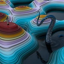 Landscape octopus. Un progetto di 3D e Illustrazione tradizionale di Antonio Foguet - 19.08.2019
