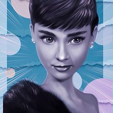 Audrey Hepburn. Un progetto di Disegno di ritratti, Design di poster , Illustrazione tradizionale e Illustrazione digitale di Oscar Martinez - 21.08.2019