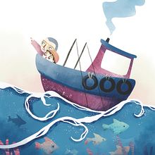 El abuelo vive allá arriba. Children's Illustration project by Laura Mampel Vidal - 04.20.2019