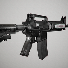 Weapon M4A1 / Hardsurface. Un projet de 3D, Art conceptuel, Conception de jeux , Conception de produits , et Modélisation 3D de Andres Rendón - 21.04.2019