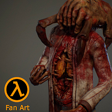 Half Life - Fan Art. Un projet de 3D, Conception de jeux , Conception de personnages 3D, Sculpture , et Modélisation 3D de Andres Rendón - 16.07.2019