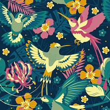 Humming birds. Projekt z dziedziny Projektowanie produktowe, Ilustracja c, frowa i Grafika wektorowa użytkownika Kropsiland - 22.08.2019