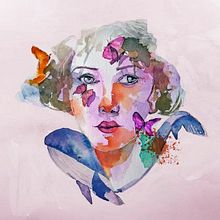  Mi Proyecto del curso: Retrato ilustrado en acuarela. He quedado muy contenta. Gracias Ana Santos.  project by neruti79 - 08.27.2019