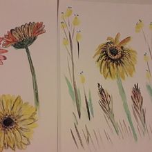 Acuarela y gerberas. Fine Arts project by vfourcade - 08.28.2019