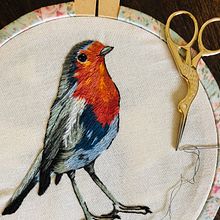 Mi Proyecto del curso: Pintar con hilo: técnicas de ilustración textil. Un proyecto de Artesanía y Bordado de María Antonella Fant - 30.08.2019