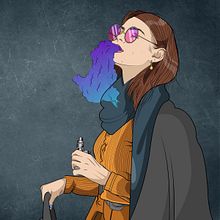 Smoke Girl . % Lemoon Artist tarafından hazırlanan Karakter Tasarımı, Vektör İllüstras, Ve onu projesi - 08.30.2019