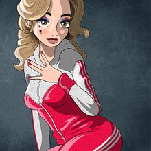 Sport Girl . % Lemoon Artist tarafından hazırlanan Karakter Tasarımı, Vektör İllüstras, Ve onu projesi - 08.30.2019