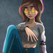 ¡¡¡Girl Glitch de nuevo!!!. Design de personagens e Ilustração vetorial projeto de Lemoon Artist - 30.08.2019