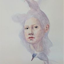 My project in Illustrated Portrait in Watercolour course. Traditional illustration project by A KJ - 09.01.2019