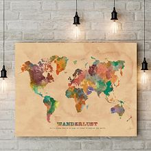 Wanderlust Mapamundi. Decoration, Design, Graphic Design, Traditional illustration, Digital Illustration, and Painting project by Ana Valverde Prieto - 11.06.2017
