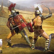 Romanos y gladiadores. Traditional illustration project by Ricardo Sánchez Rodríguez - 09.03.2019