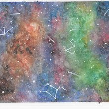 Galaxia en acuarela. Watercolor Painting project by Sandra Carmona Rodriguez - 07.24.2019