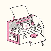 sistemas de impresión. Traditional illustration & Infographics project by Brenda Battaglia - 09.04.2019