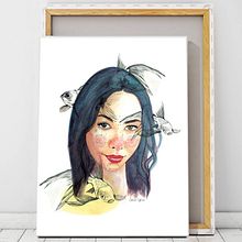 Retrato aguarela. Traditional illustration, and Digital Illustration project by Gabriela - 09.05.2019