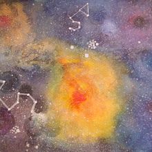 Mi proyecto: La Representación de la Constelación LEO. Projekt z dziedziny Malowanie akwarelą użytkownika Nieves Fernandez - 04.09.2019