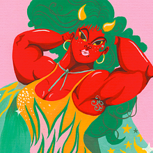 Mujeres bellas y fuertes - Ilustración gouache . Seni Rupa, Menggambar, Ilustrasi tradisional, Lukisan, Dan Lukisan Akrilik proyek oleh Rosario Lucas - 01.15.2019