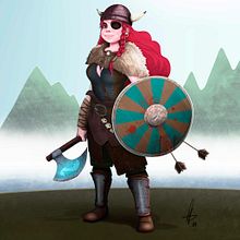 Character design: Vikinga. Character Design, and Digital Illustration project by Sergio Pérez Tejero - 09.05.2019