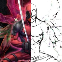 Deadpool. Un projet de Dessin artistique, Illustration traditionnelle et Illustration numérique de Michael Domínguez Illescas - 06.07.2019