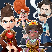 GLOW. Diseño de personajes. . Drawing, Character Design, and Traditional illustration project by Roselino López Ruiz - 09.07.2019