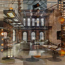 Lamina de estilo INDUSTRIAL CHIC. Un proyecto de Arquitectura interior, Diseño de interiores y Modelado 3D de Ezequiel Zeta Lanillo Moncayo - 07.09.2019