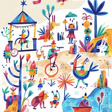 Labúsqued. Digital Illustration, Children's Illustration, and Watercolor Painting project by Mariana Roldán - 09.09.2019