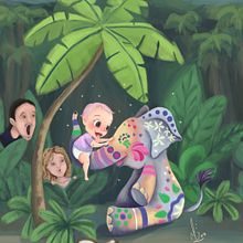 Bb elefante colorido. Ilustração infantil projeto de norella monsalve - 11.09.2018