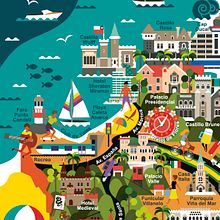 Mapa Ilustrado de Viña del Mar - Chile Ein Projekt aus dem Bereich Bildende Künste, Skizzenentwurf, Kreativität, Zeichnung, Design, Informationsdesign, Grafikdesign, Designverwaltung, Traditionelle Illustration, Digitale Illustration, Vektorillustration, Lettering und Malerei von Claudia Silva - 29.09.2019
