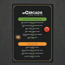 Carta de Restaurant Mercado San Martín. Creativit, and Graphic Design project by Juan Francisco Sabatino Pico - 09.10.2019