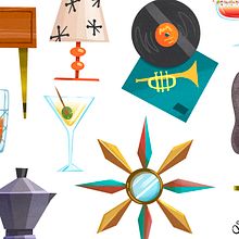Diseño de props - "Mid Century". Un projet de Animation, Art conceptuel, Design , et Fabrication de mobilier de Lorena Loguén - 19.06.2018