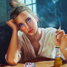 Window Girl IV. Un progetto di Illustrazione tradizionale e Illustrazione digitale di Oscar Martinez - 18.09.2019