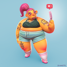El nuevo movil de Mari Crú. 3D, Concept Art, Direção de arte, Design de personagens, Design de personagens 3D, e Modelagem 3D projeto de zinkete - 21.09.2019