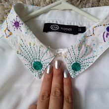 Mi Proyecto del curso: Técnicas básicas de bordado. Cuello sideral. Embroider, Design, and Traditional illustration project by Yiss MarLom - 11.04.2019
