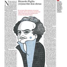 El País, Babelia. Retrato de Ricardo Piglia. Portrait Drawing, and Traditional illustration project by Olalla Ruiz - 08.24.2019