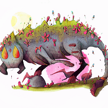 Criatura Floet 2: Pyrotrousty Floet. Un proyecto de Dibujo, Dibujo artístico, Ilustración tradicional e Ilustración digital de Alex Shagu - 29.09.2019