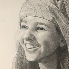 Mi proyecto: Niña con casaca, turbante y pluma . % artnaszlo tarafından hazırlanan Kalem Çizimi projesi - 09.29.2019